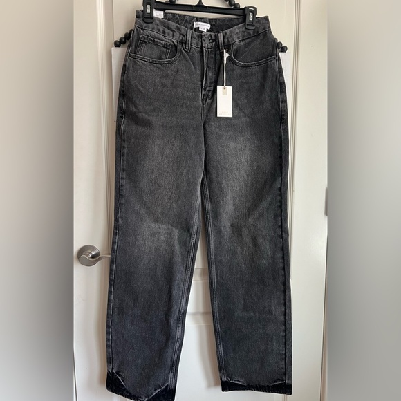 Good American 90's Baggy Loose Fit Straight Jeans Black Denim 2 26 NWT HOST PICK